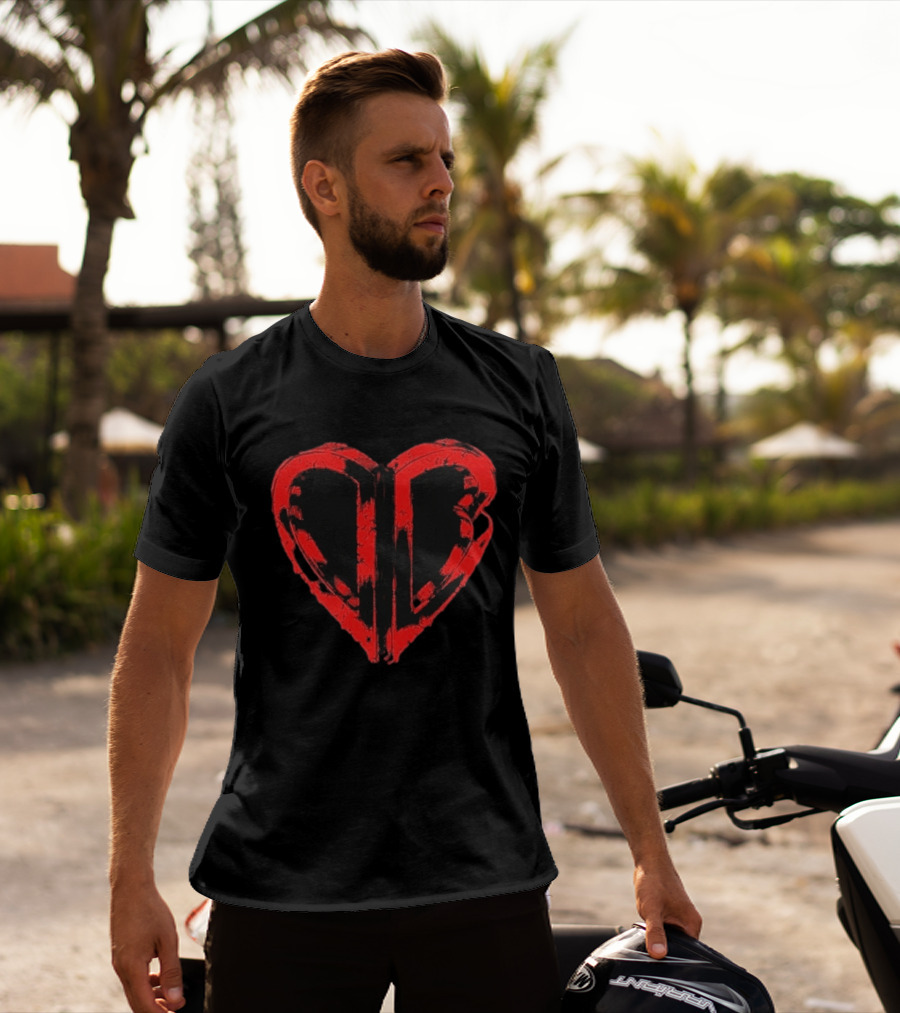 50cent Inferno Red DB Villain Distorted Heart T-Shirt