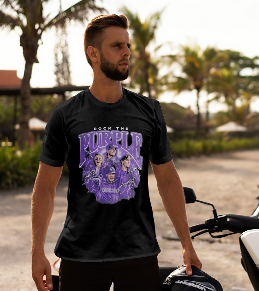 Colorado Rockies Rock The Purple 2026 Team Signatures T-Shirt
