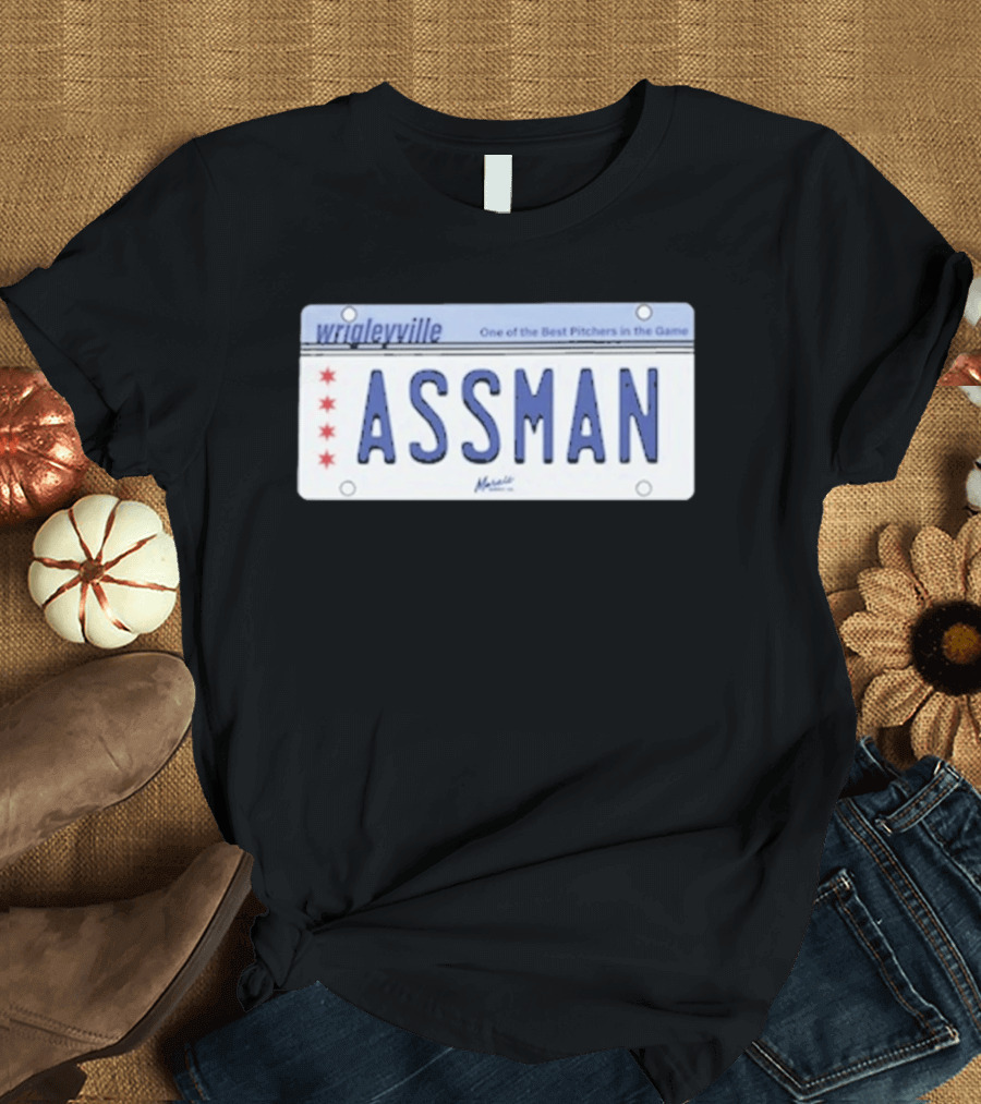 Wrigleyville Assman License Plate One Of The Best Pitchers In The Game T-Shirt
