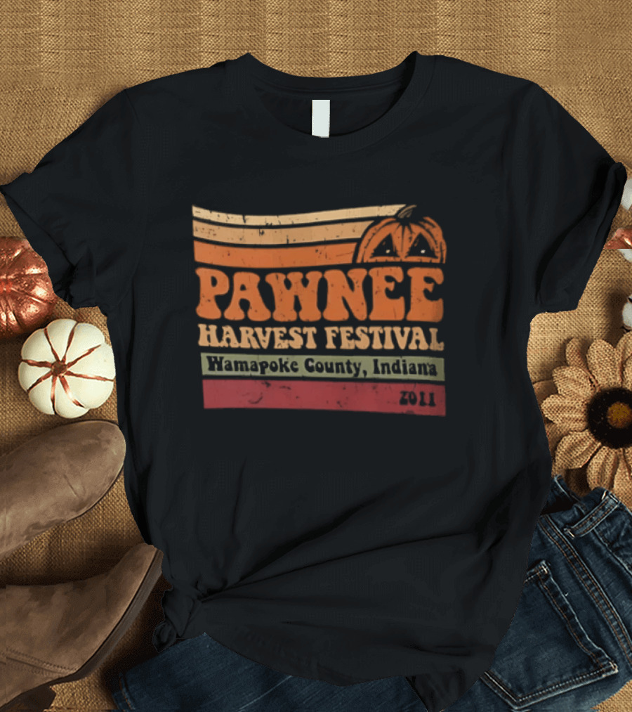 Pawnee Harvest Festival Wamapoke County Indiana 2011 Pumpkin T-Shirt