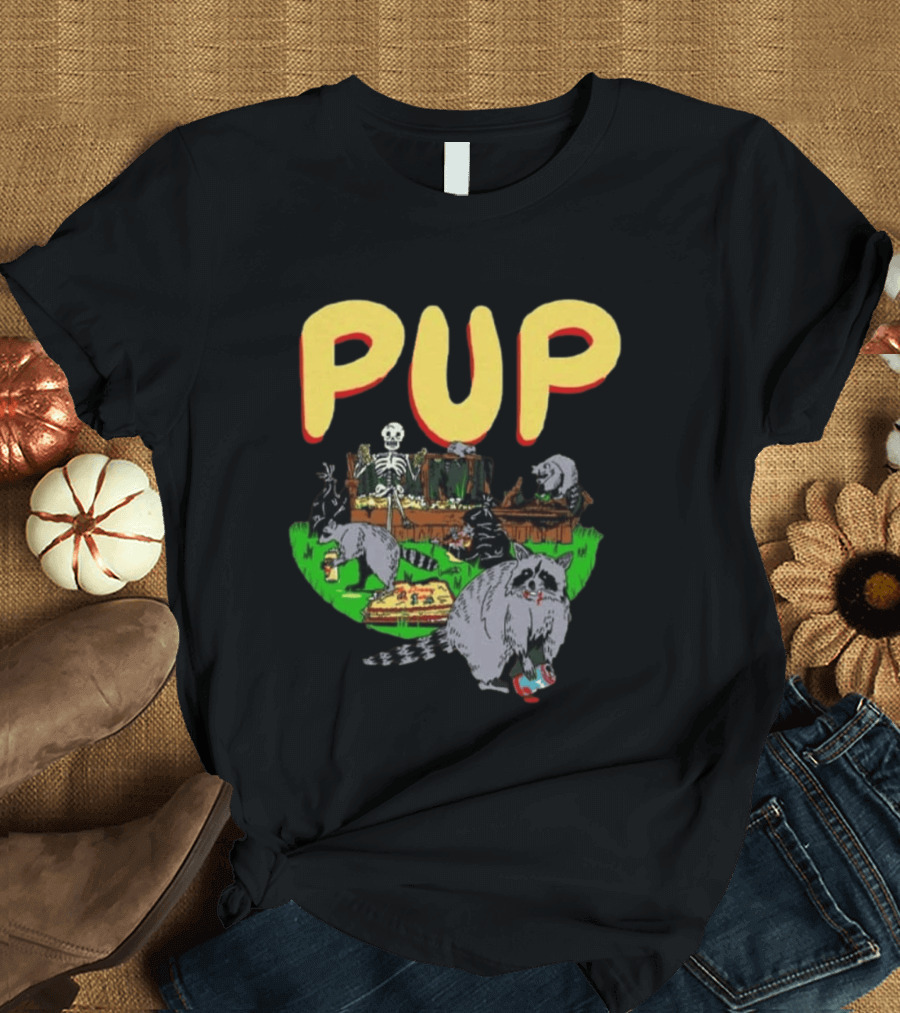 Pup The Band Racoon 2026 Tour Toronto ON Canada Pop Up Festive Skeleton Party T-Shirt