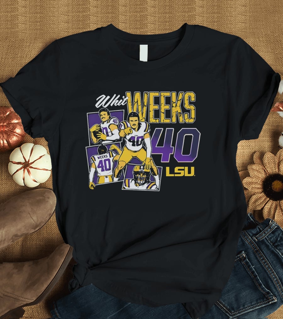 Whit Weeks LSU Tigers Number 40 College Football Collage T-Shirt