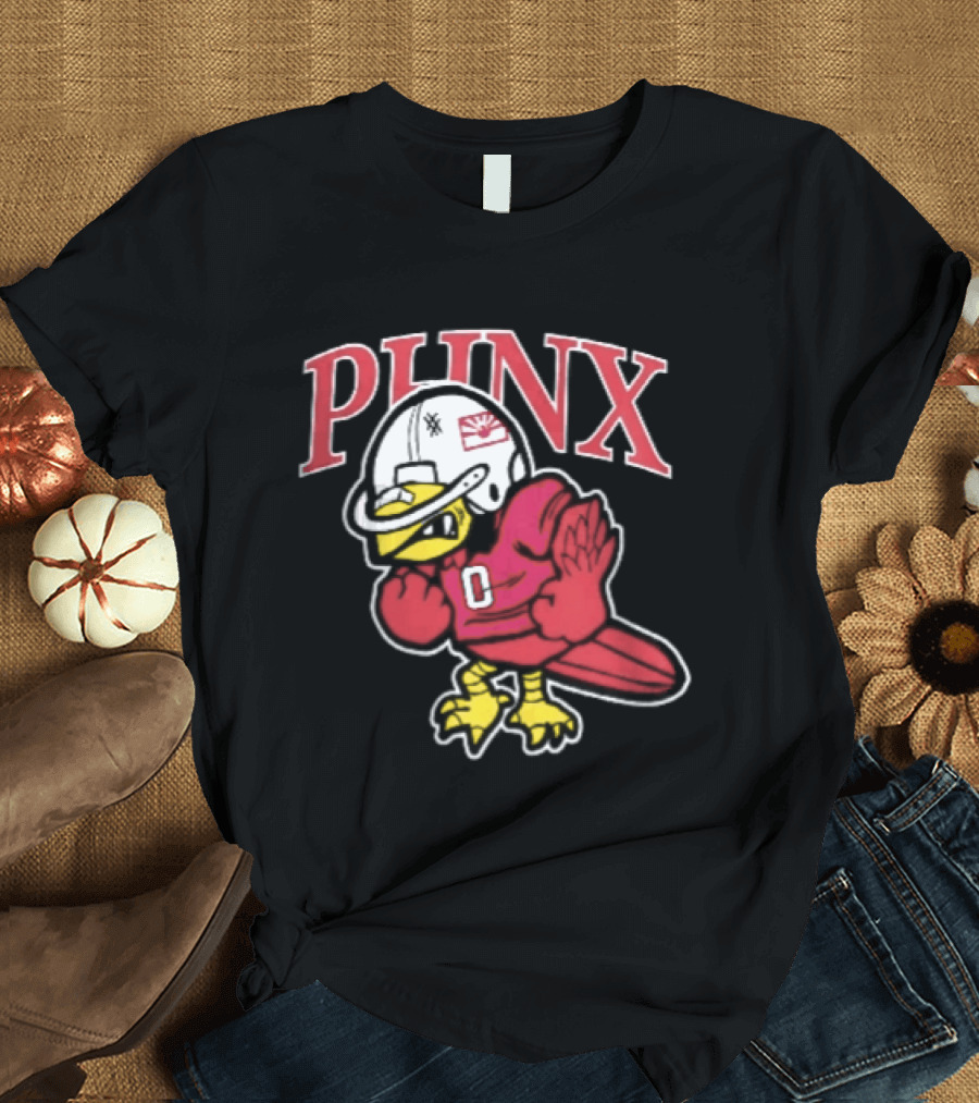 PHNX Cartoon Bird Football Helmet Jersey Arizona Cardinals T-Shirt