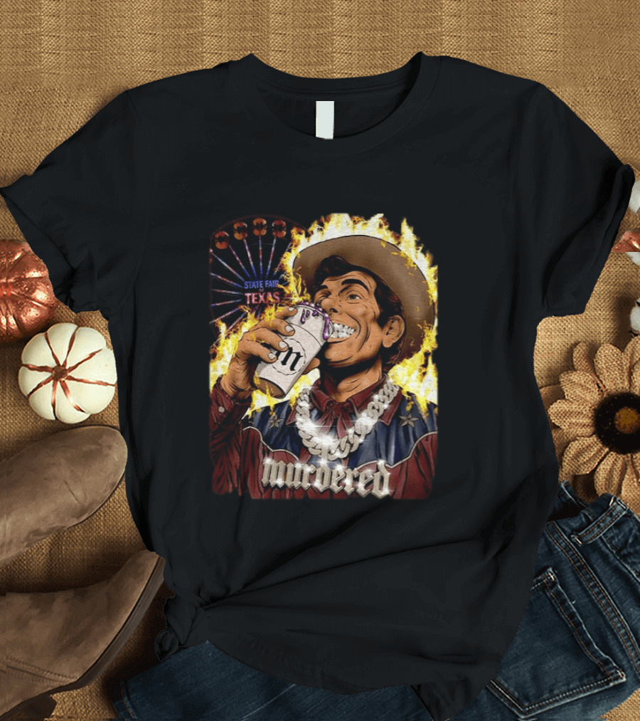 Big Tex State Fair Of Texas Ferris Wheel Fire Drinking Can Highlight T-Shirt