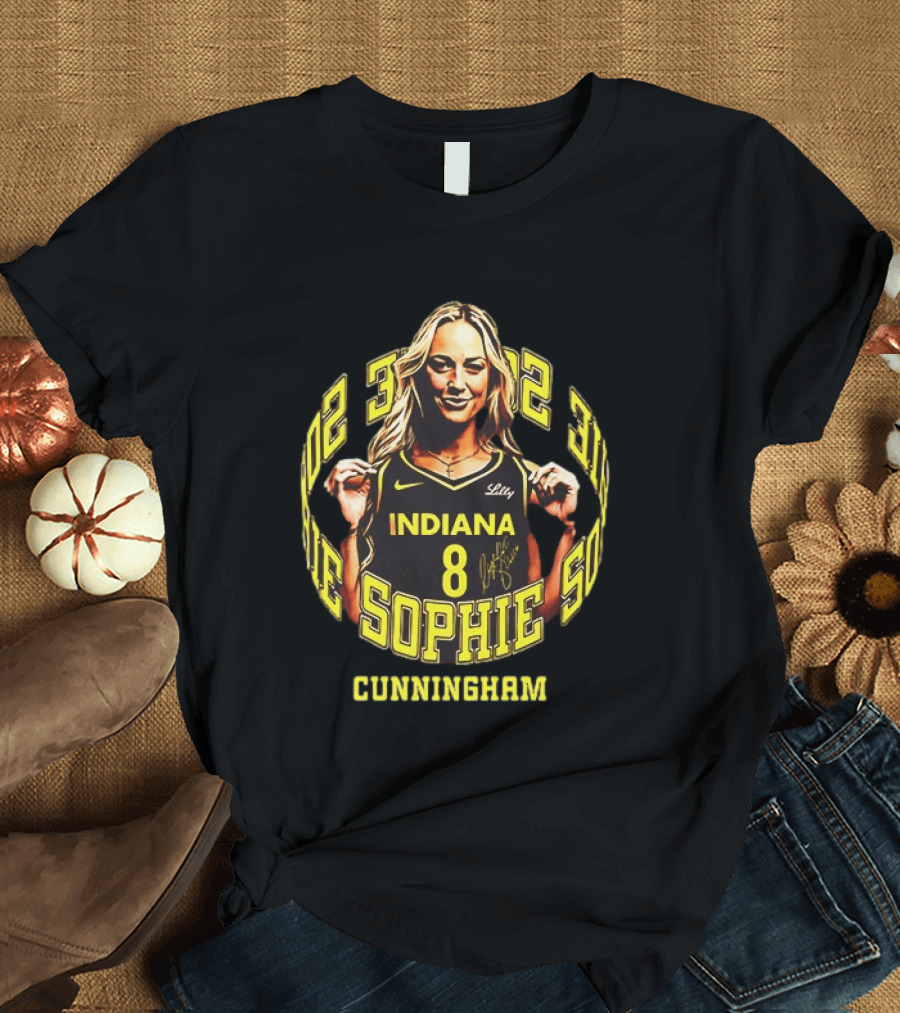 Sophie Cunningham Indiana 8 Basketball Player Signature T-Shirt