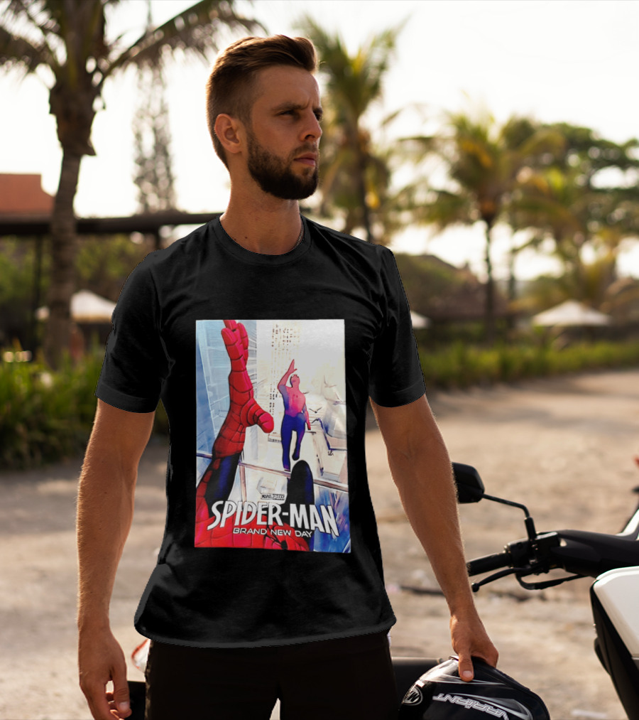 Marvel Spider Man Brand New Day High Five Scene T-Shirt