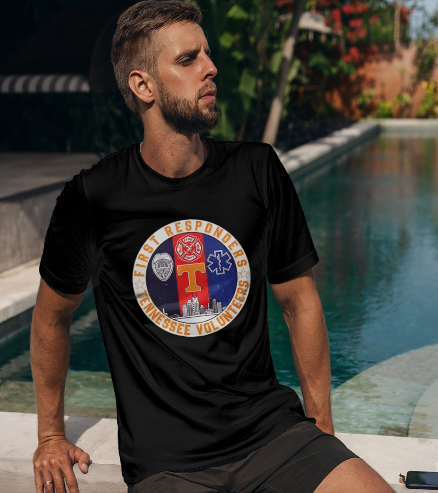 Tennessee Volunteers First Responders Police Fire EMS Skyline T-Shirt
