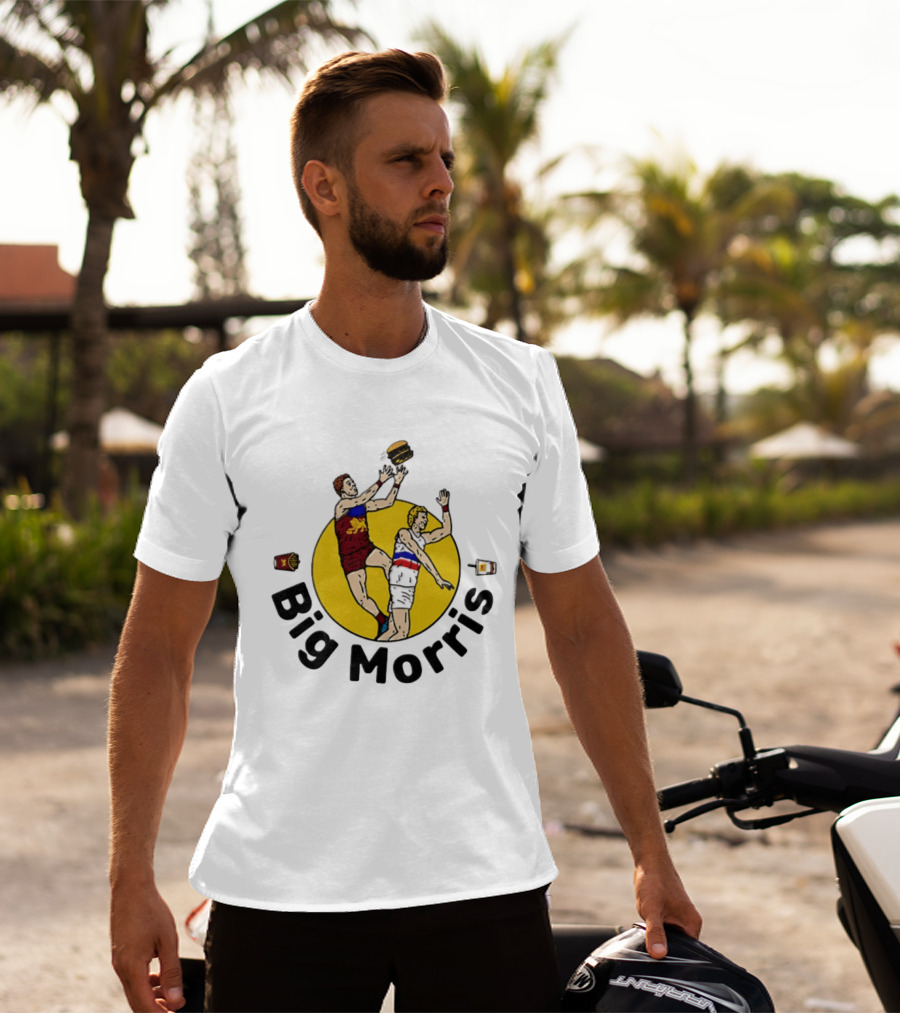 Big Morris Brisbane Lions AFL Australian Rules Football Player Burger Jump T-Shirt