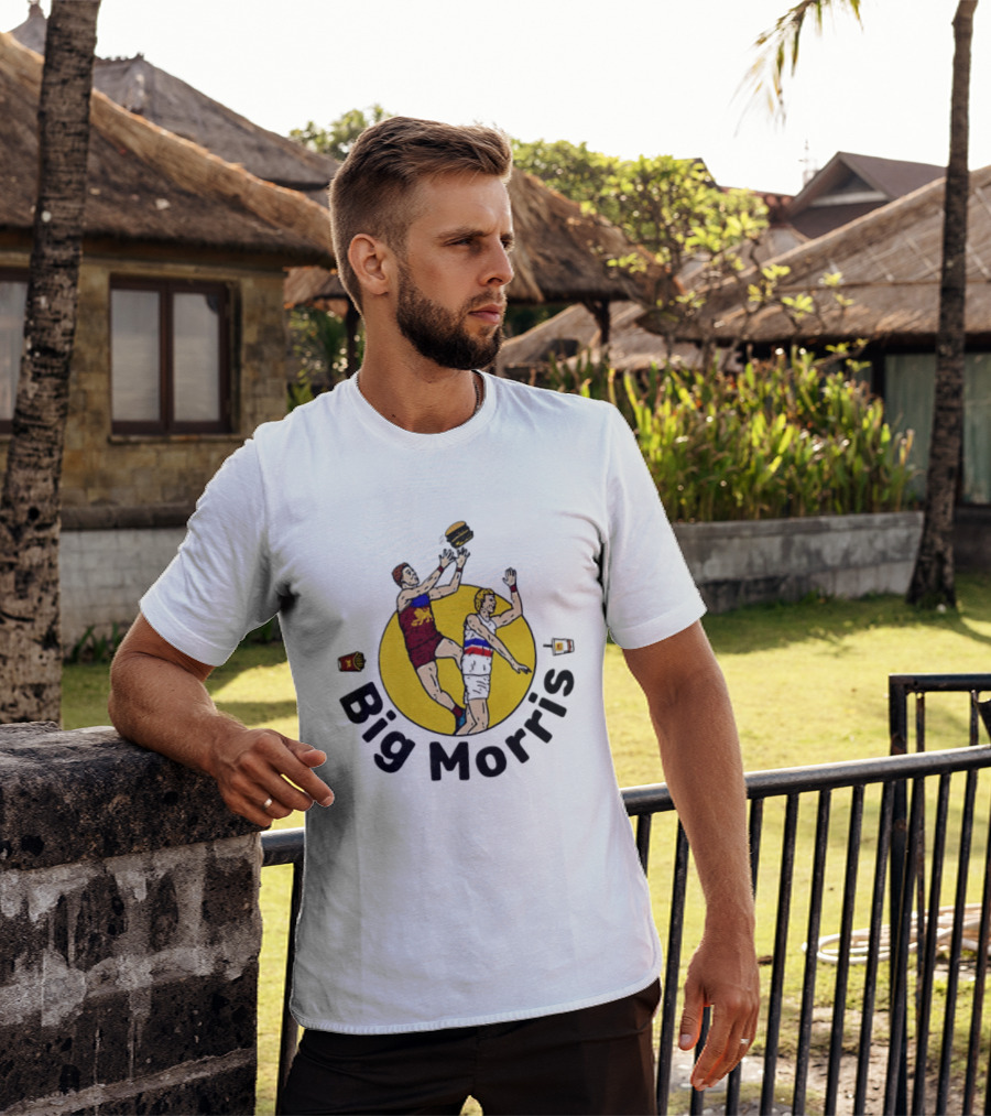 Big Morris Brisbane Lions AFL Australian Rules Football Player Burger Jump T-Shirt
