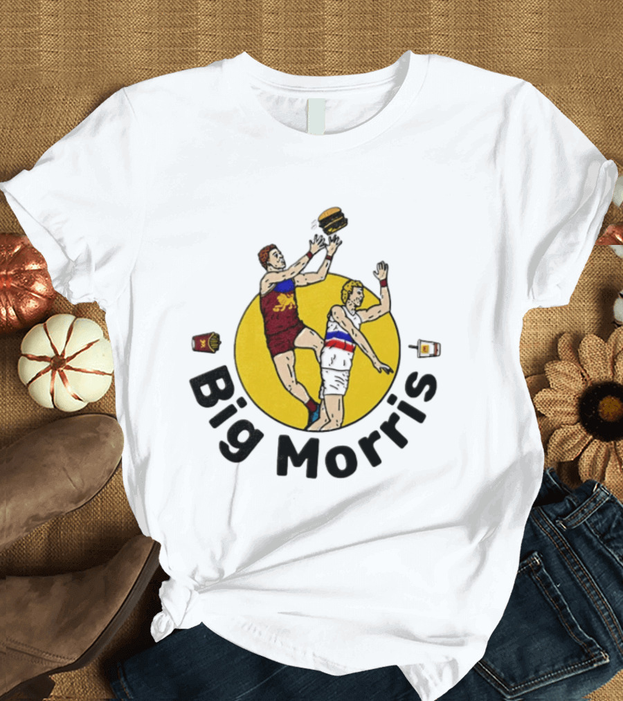 Big Morris Brisbane Lions AFL Australian Rules Football Player Burger Jump T-Shirt