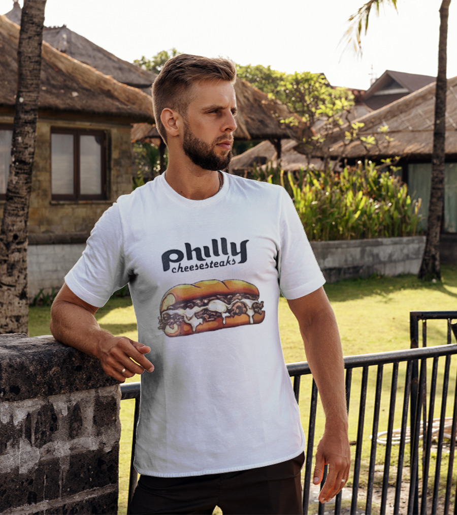 Philly Cheesesteaks Cartoon Beef Hoagie Melted Provolone Sandwich T-Shirt