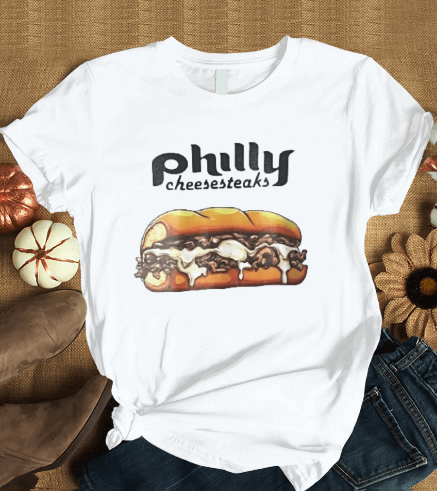 Philly Cheesesteaks Cartoon Beef Hoagie Melted Provolone Sandwich T-Shirt