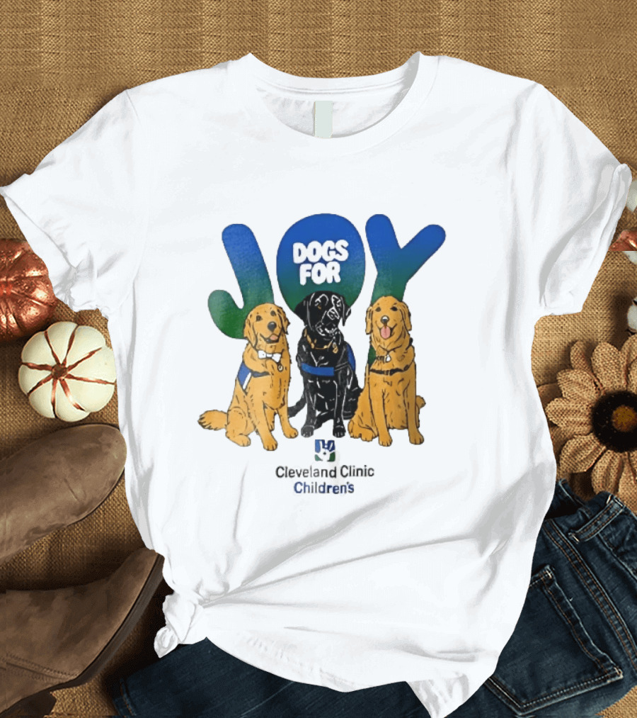 Cleveland Clinic Children's Dogs For Joy Golden Retrievers Black Lab Cartoon T-Shirt