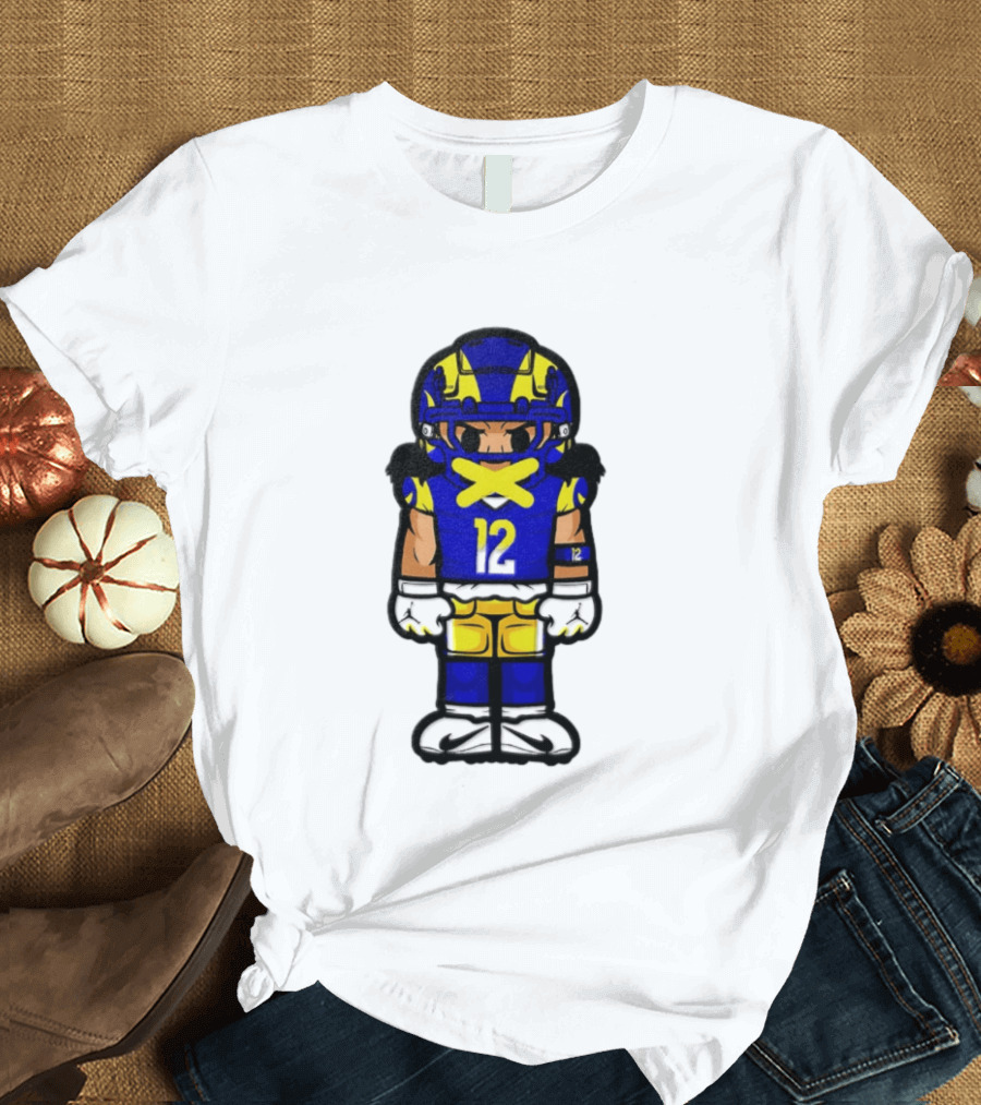 Los Angeles Rams Puka Nacua No 12 Chibi Character Football Player T-Shirt