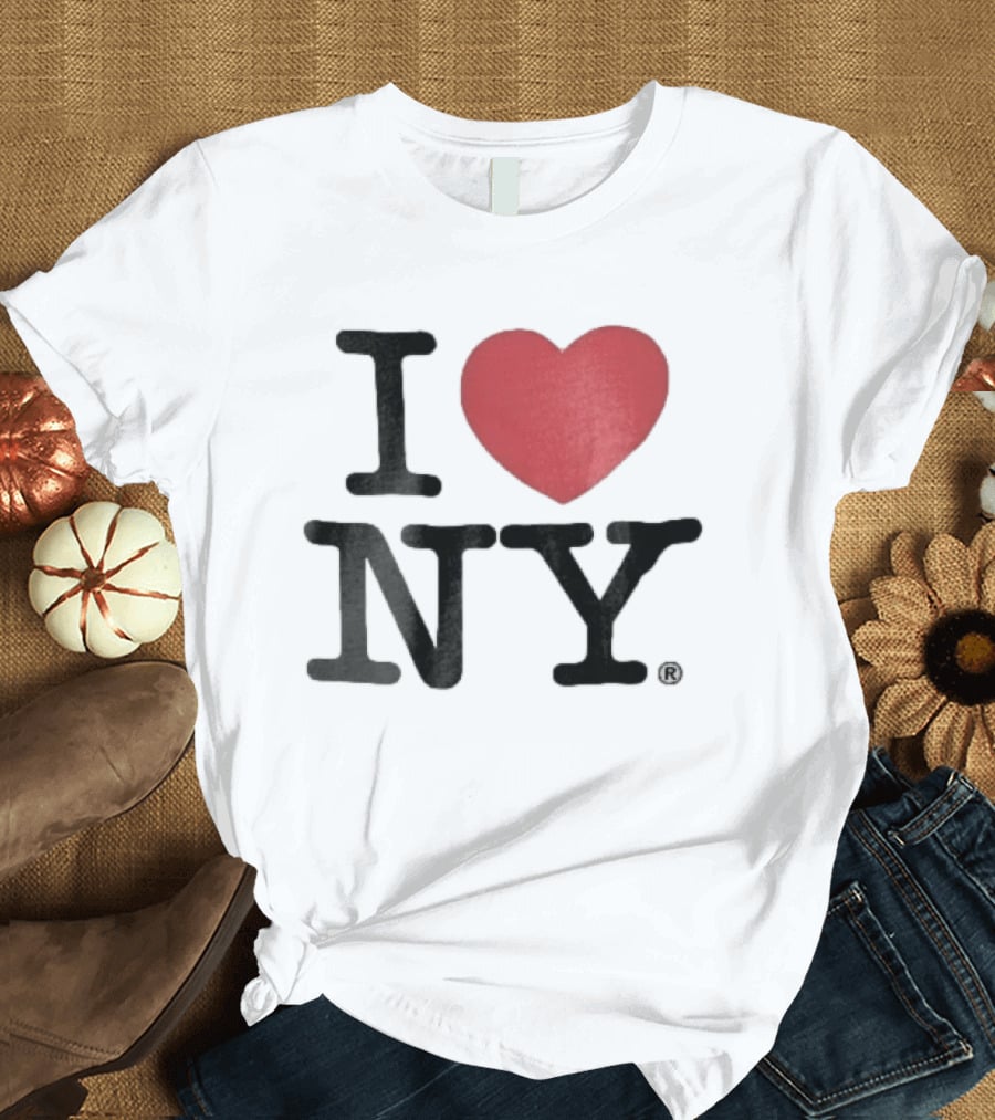 I Love NY Red Heart Black Font T-Shirt