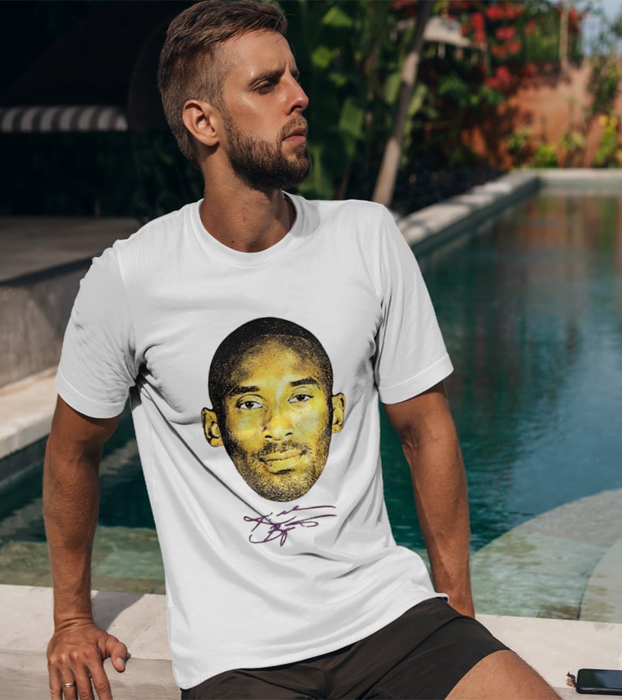 Kobe Bryant Los Angeles Lakers Basketball Legend Face Signature T-Shirt