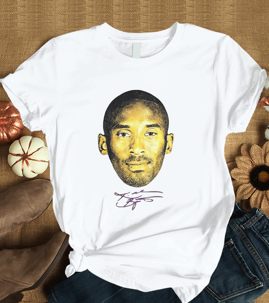 Kobe Bryant Los Angeles Lakers Basketball Legend Face Signature T-Shirt