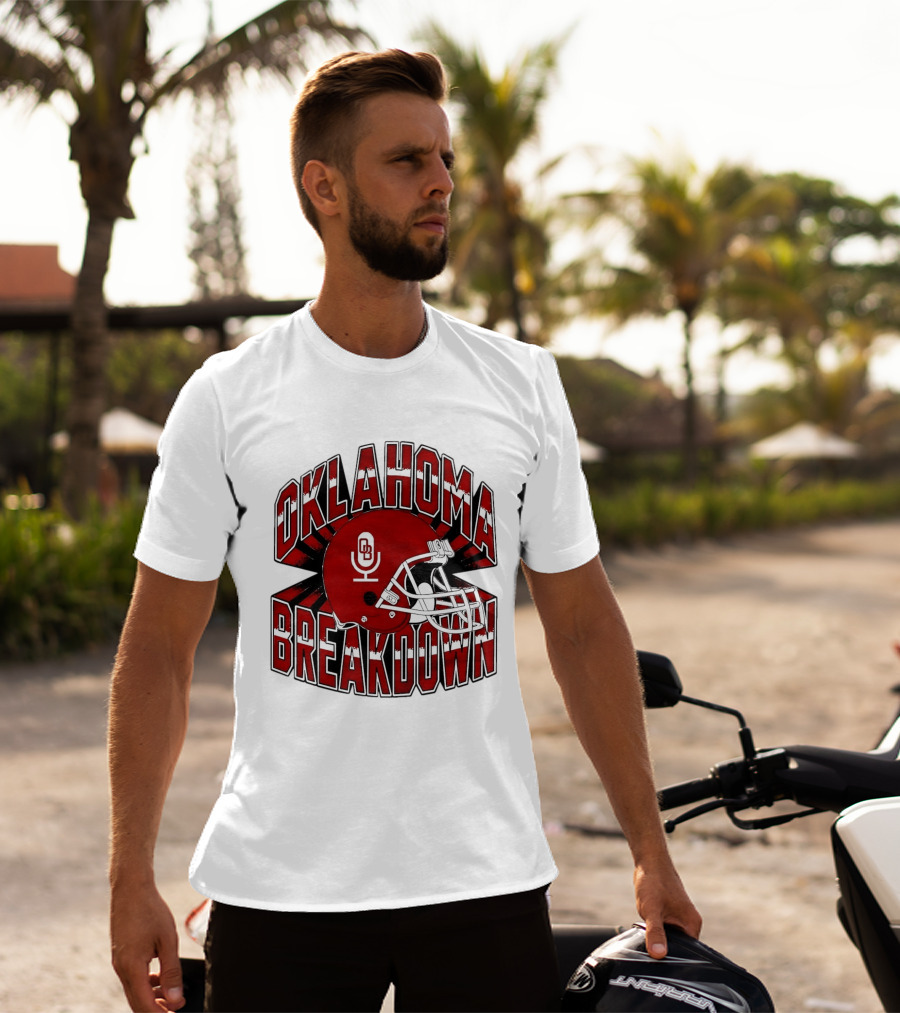Oklahoma Breakdown Football Helmet OB Podcast T-Shirt