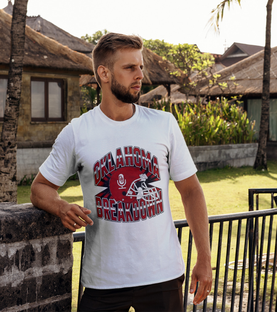 Oklahoma Breakdown Football Helmet OB Podcast T-Shirt