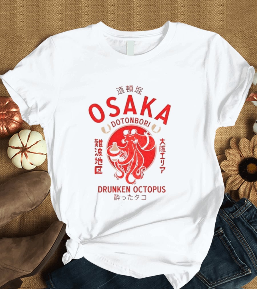 Dotonbori Osaka Drunken Octopus Seafood Culture Japan T-Shirt