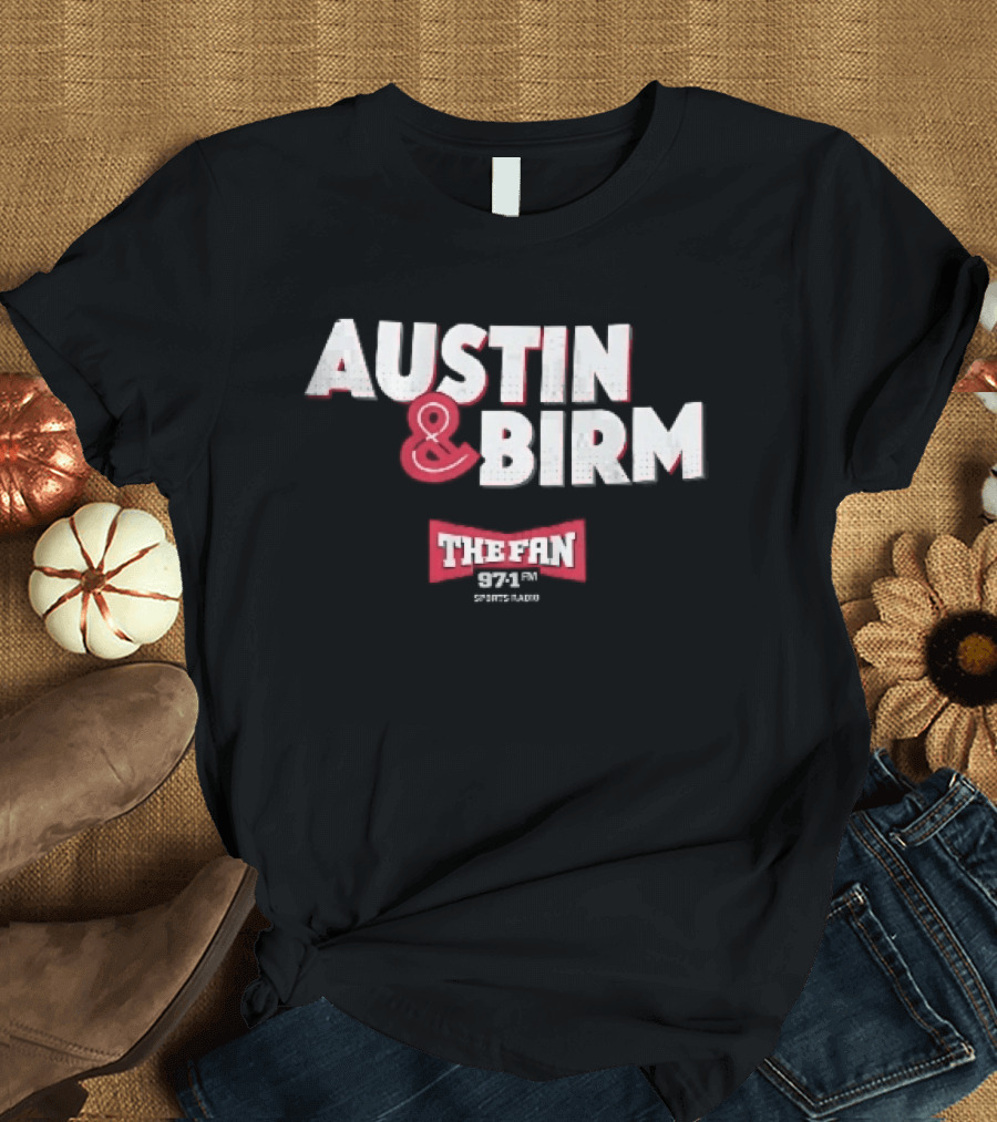 Austin Birm The Fan 97.1 Sports Radio Red Bowtie Block T-Shirt