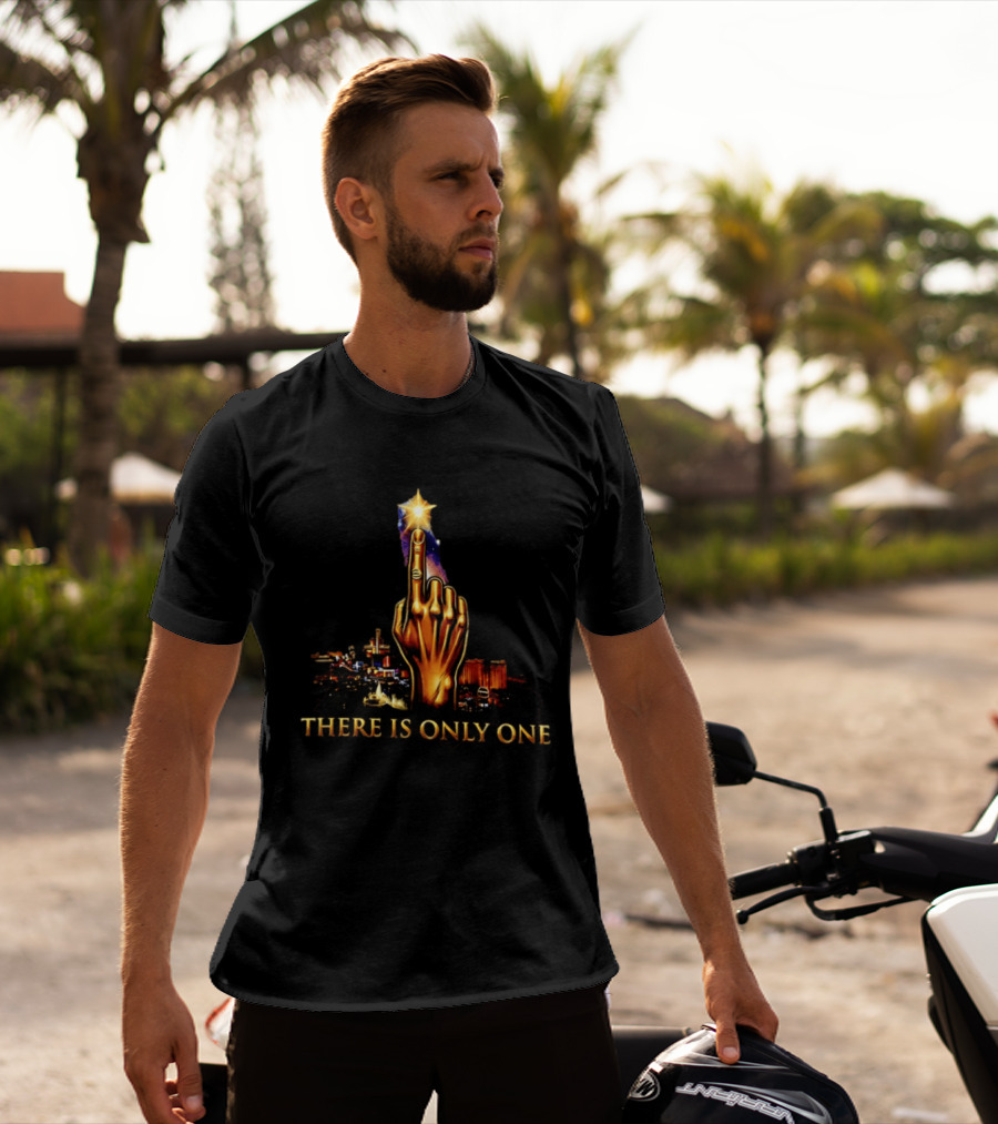 There Is Only One Golden Hand Gesture Cityscape Starry Night T-Shirt