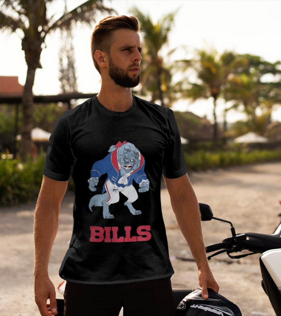 Buffalo Bills Distressed Cartoon Beast Snarling BILLS T-Shirt