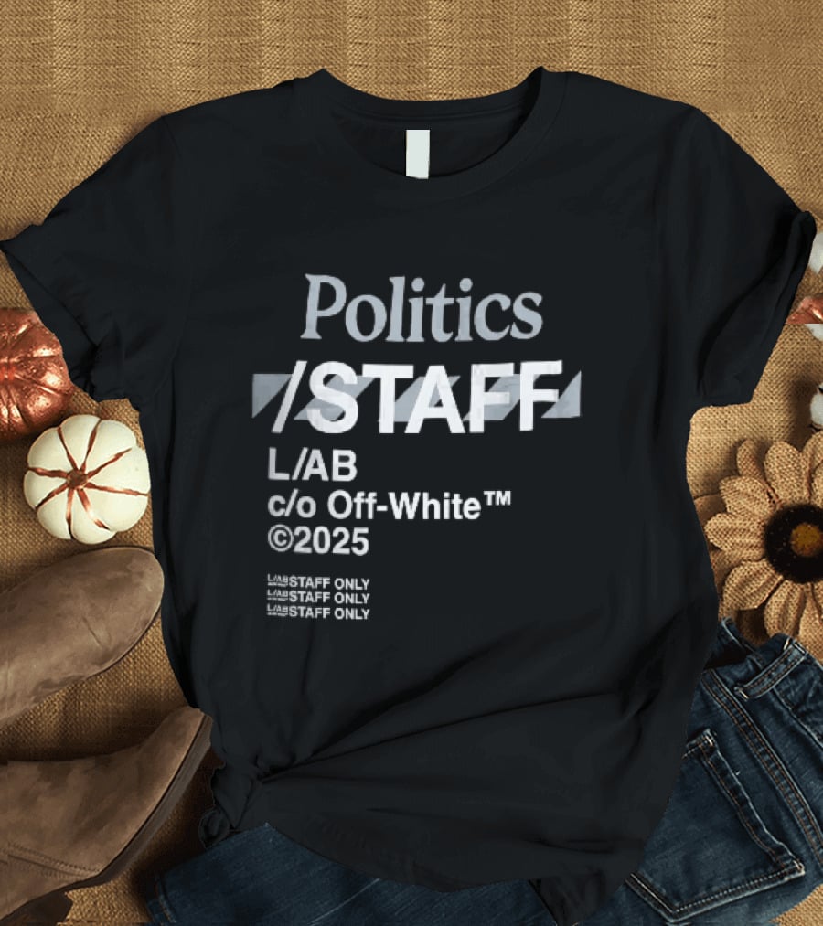 Politics Staff L Ab C O Off White 2025 Diagonal Stripes Only T-Shirt