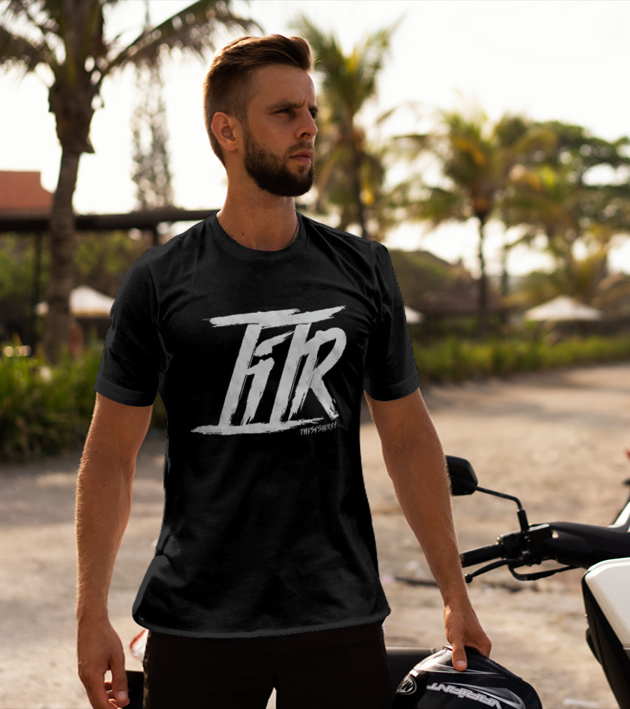 FTR This Is The Way White Brush Stroke Monogram Black T-Shirt