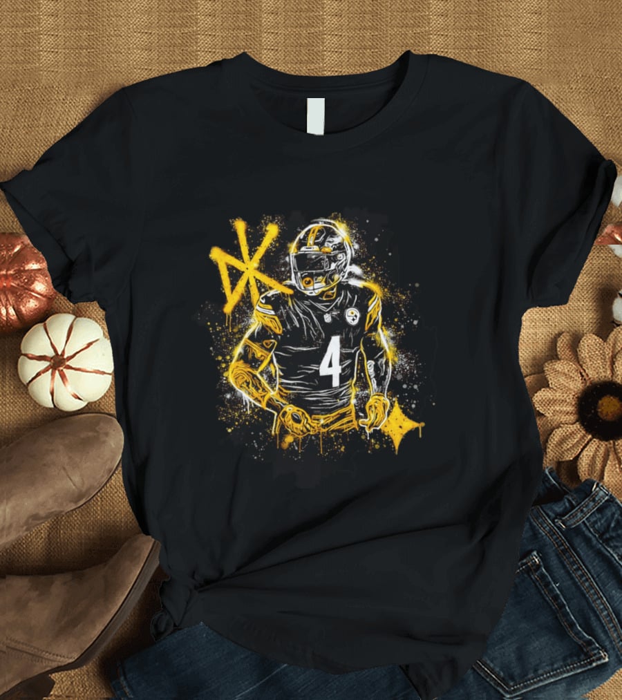 Pittsburgh Steelers Number 4 Player Graffiti T-Shirt