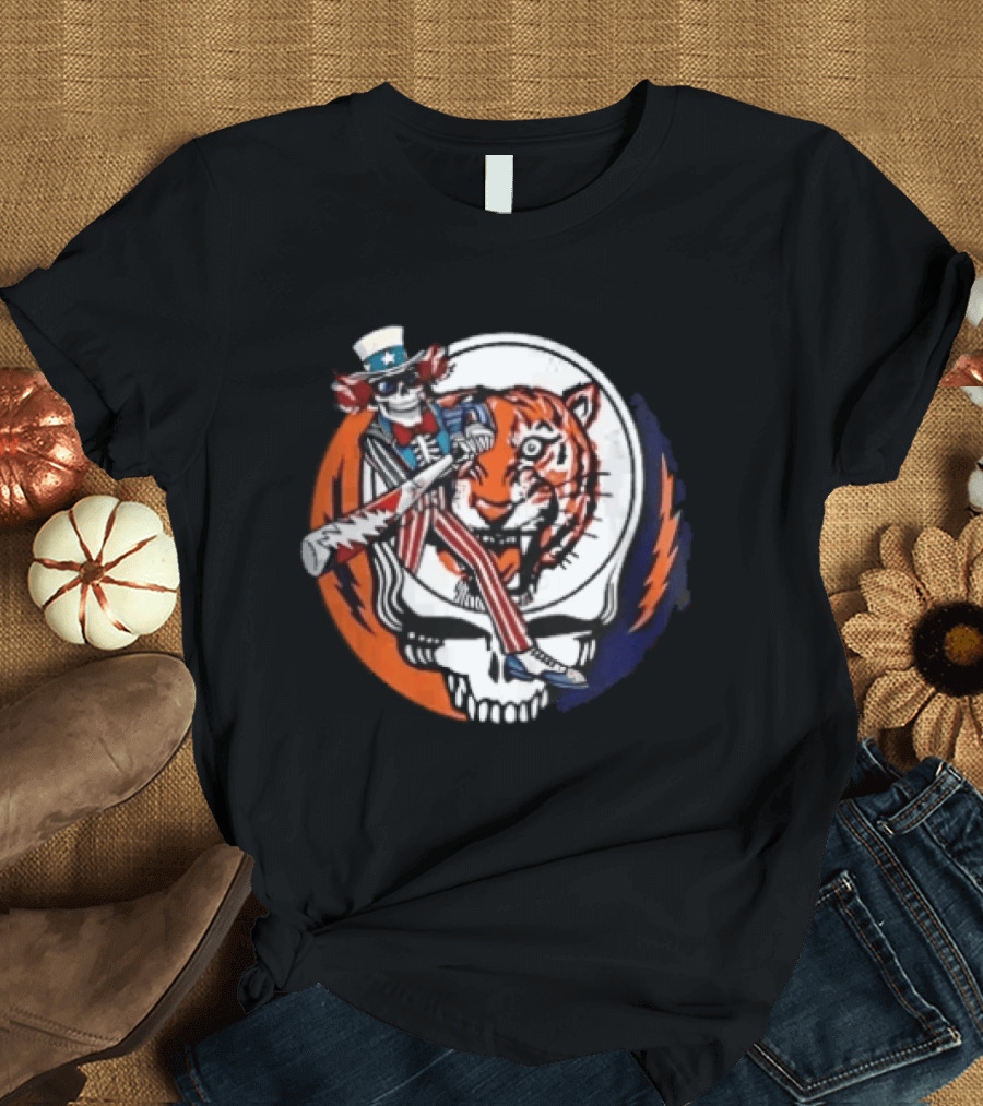 Grateful Dead Uncle Sam Skull And Tiger Steal Your Face T-Shirt