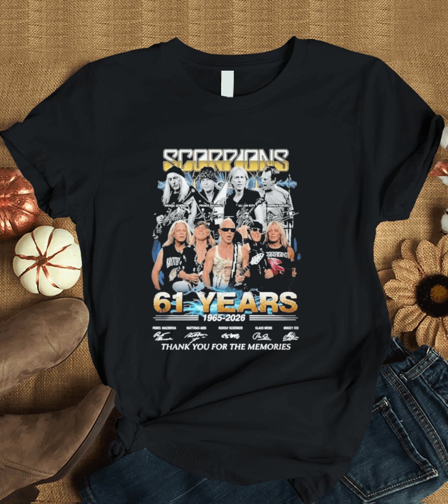 Scorpions Band 61 Years 1965 2026 Thank You For The Memories T-Shirt
