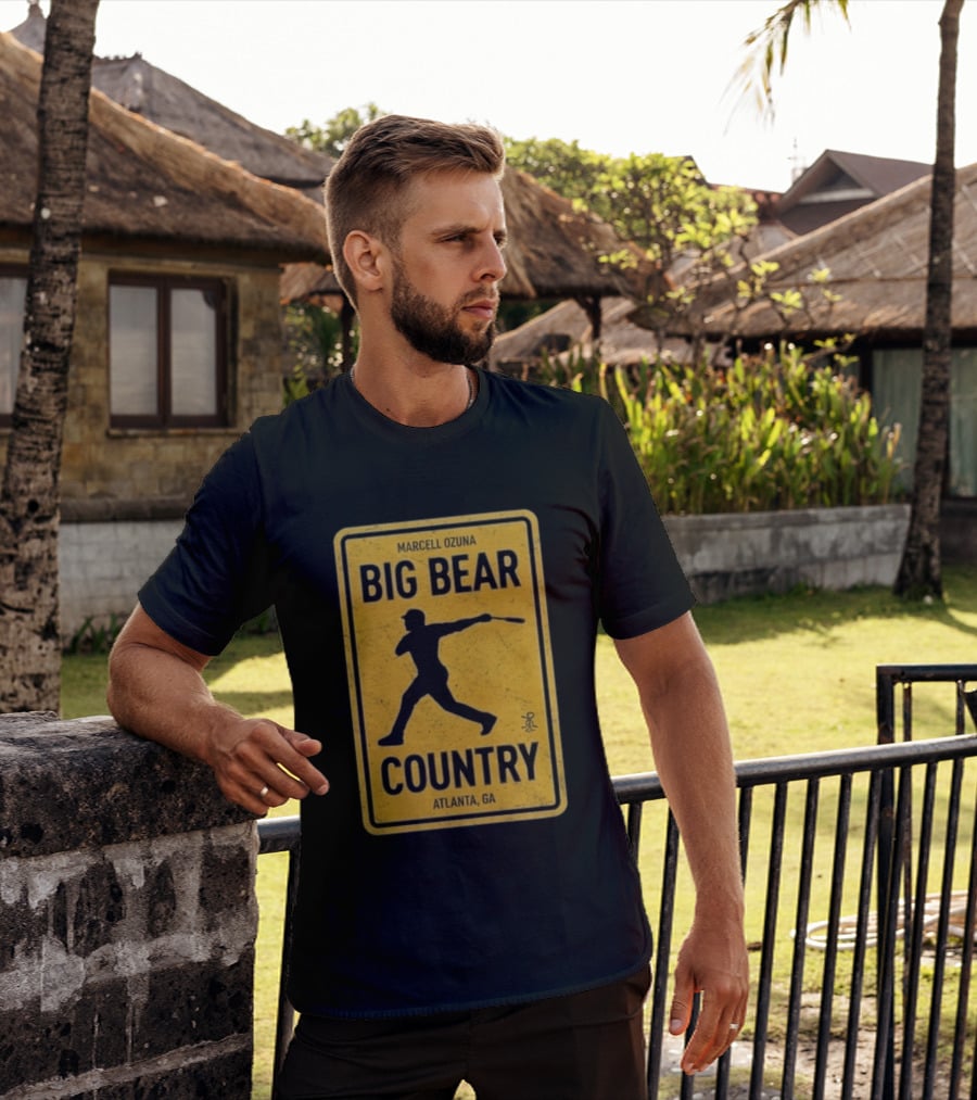 Marcell Ozuna Big Bear Country Atlanta GA Retro Baseball T-Shirt