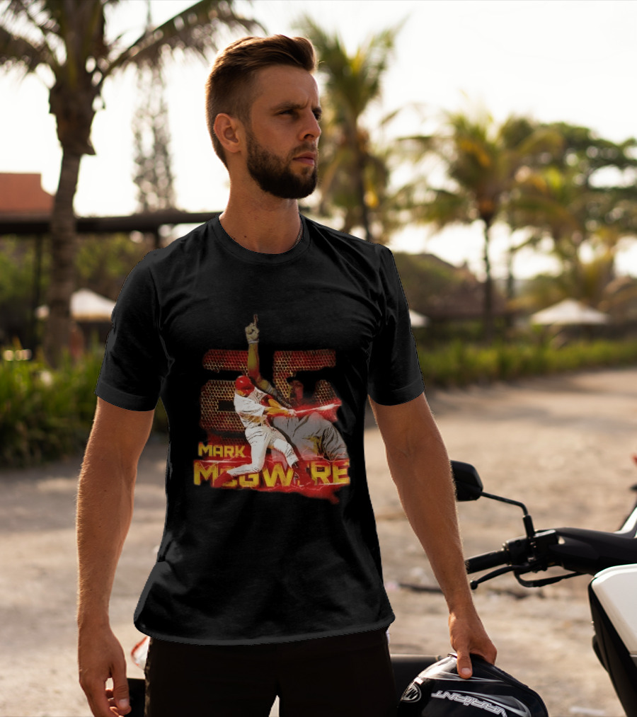 Mark McGwire Baseball Dynamic Red Lightning Swing T-Shirt