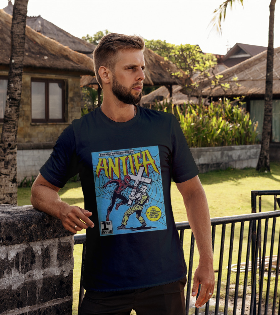 Friendly Neighbourhood Antifa Spider Man Punch 1st Issue T-Shirt