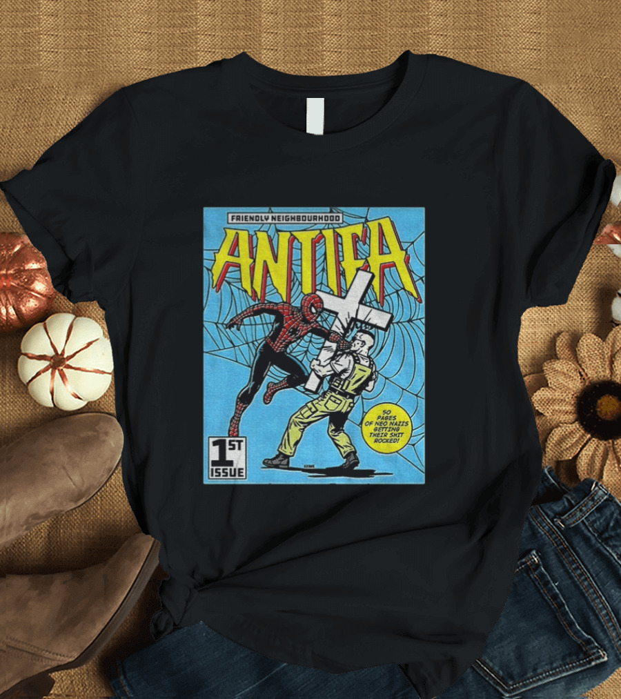 Friendly Neighbourhood Antifa Spider Man Punch 1st Issue T-Shirt