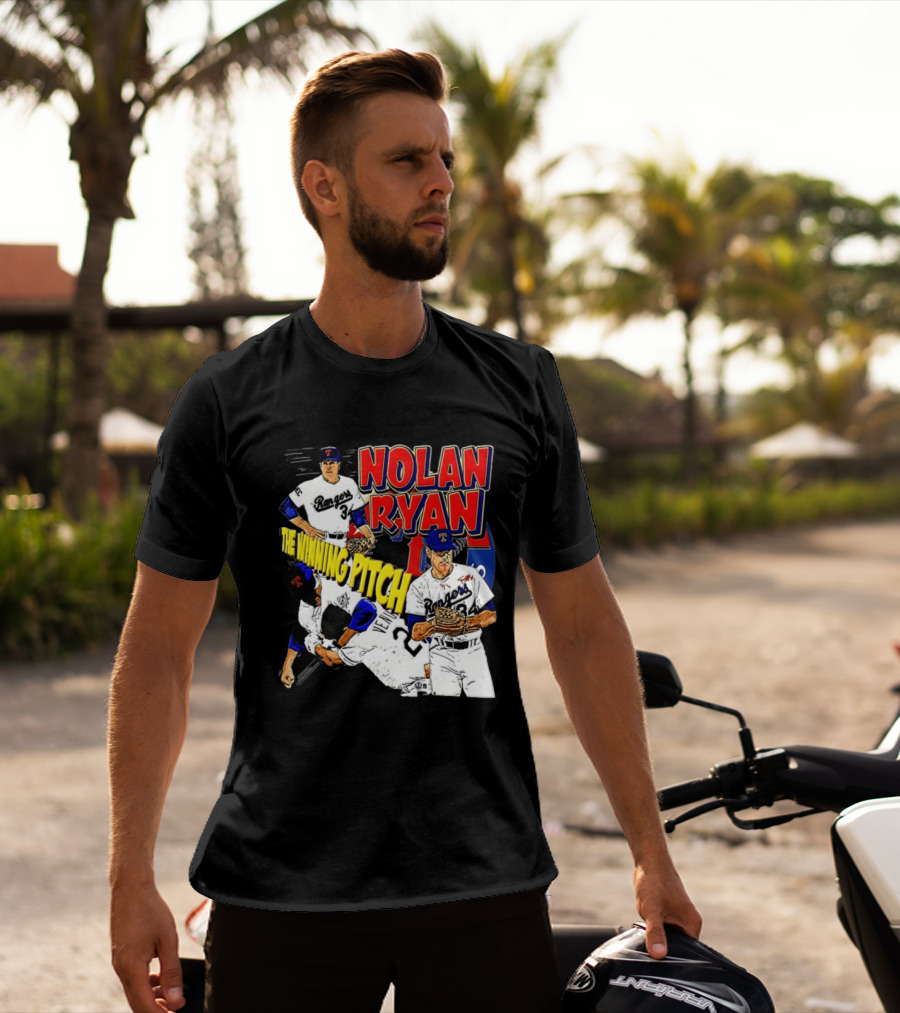 Nolan Ryan Texas Rangers The Winning Pitch Classic Baseball 34 T-Shirt