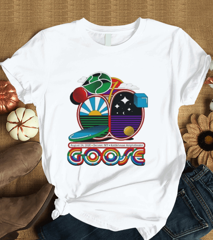Goose Band Concert Kettlehouse Amphitheater Bonner MT August 24 2026 T-Shirt