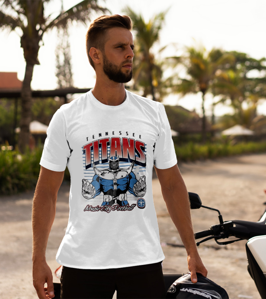 Tennessee Titans Music City Football Cartoon Comic Armor T-Shirt
