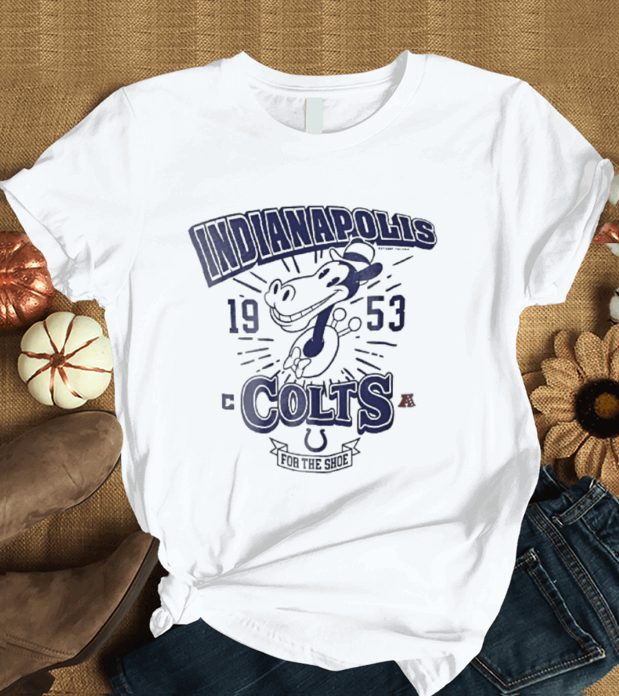 Indianapolis Colts 1953 Cartoon Horse For The Shoe T-Shirt