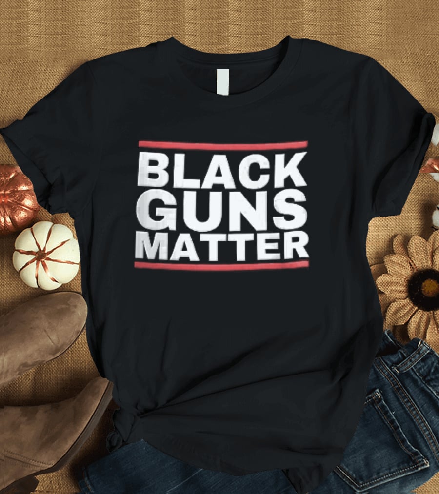 Black Guns Matter Red Horizontal Bars T-Shirt
