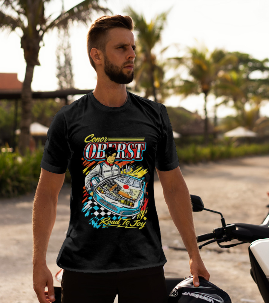 Conor Oberst Road To Joy Racing Car Driver Checkered Flag T-Shirt