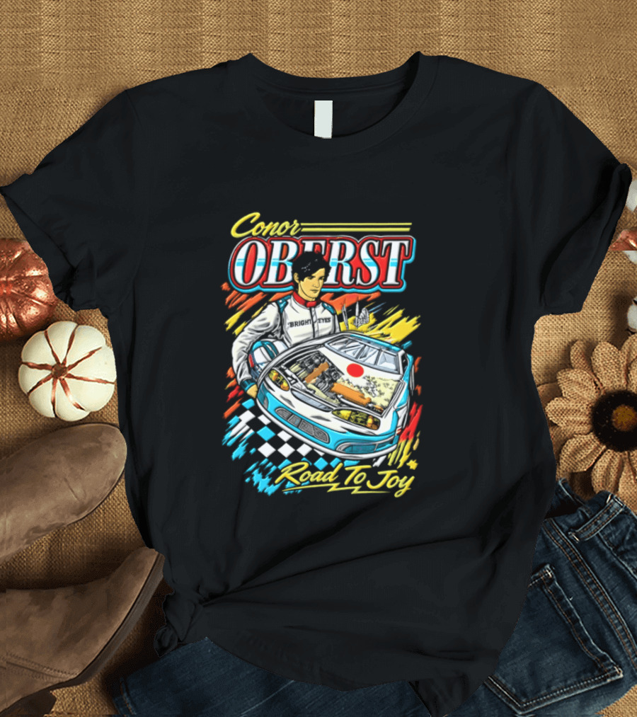 Conor Oberst Road To Joy Racing Car Driver Checkered Flag T-Shirt