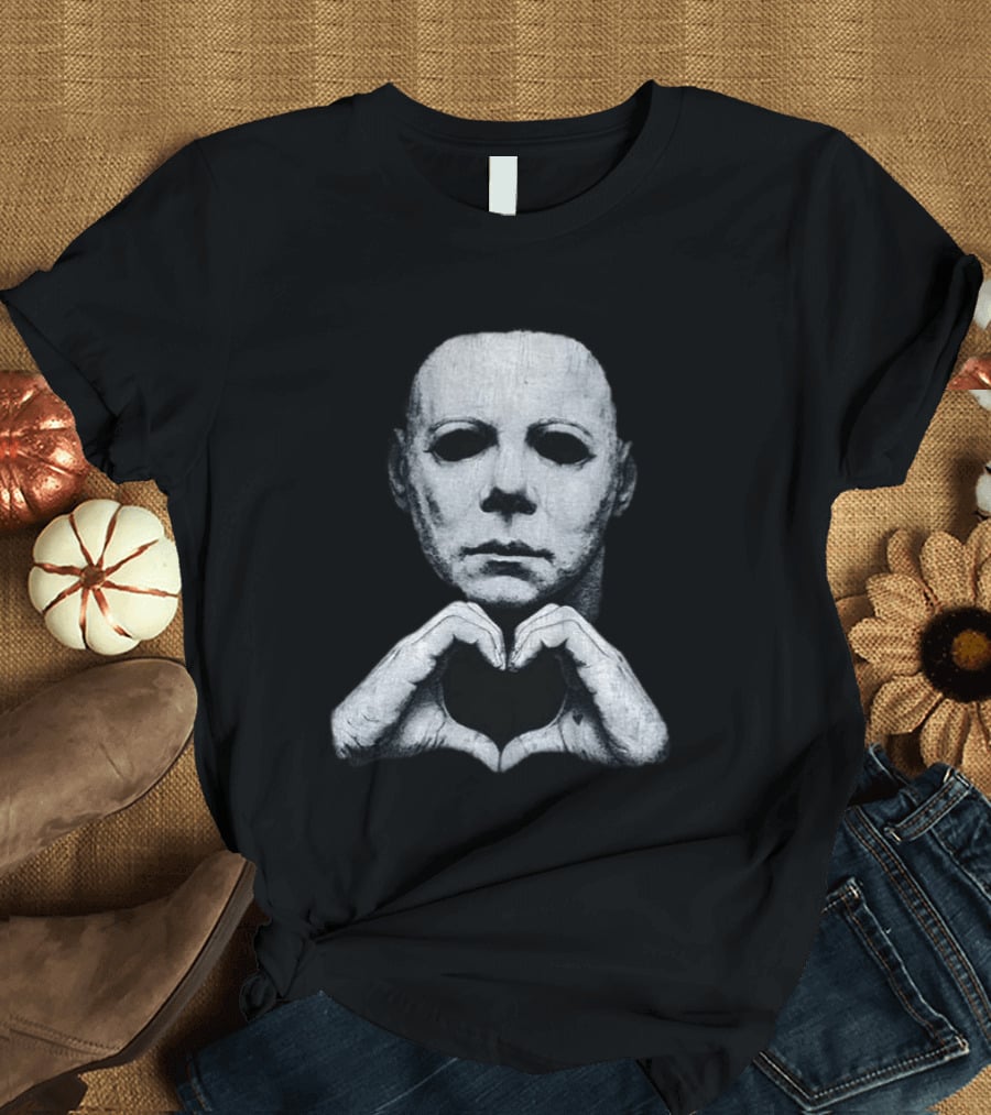 Michael Myers Heart Hands Iconic Horror Character Gesture T-Shirt