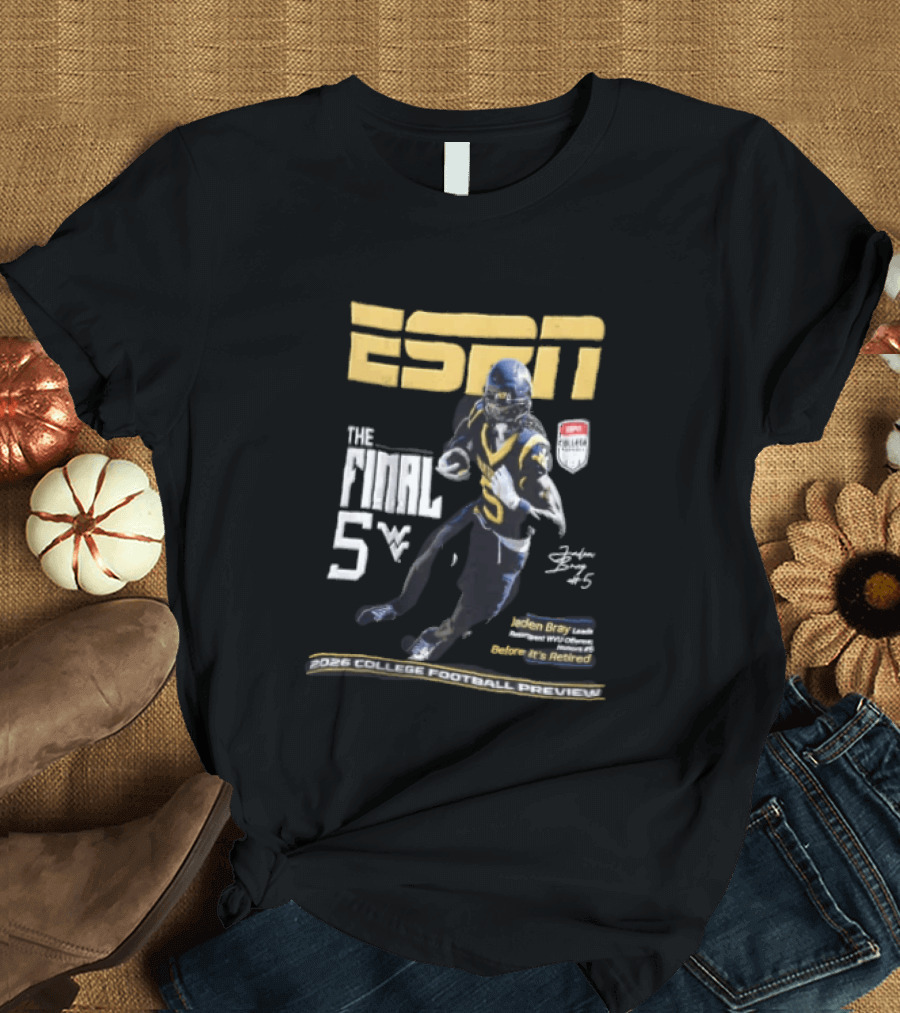 ESPN Jaden Bray 2026 College Football Preview Retired Number 5 T-Shirt