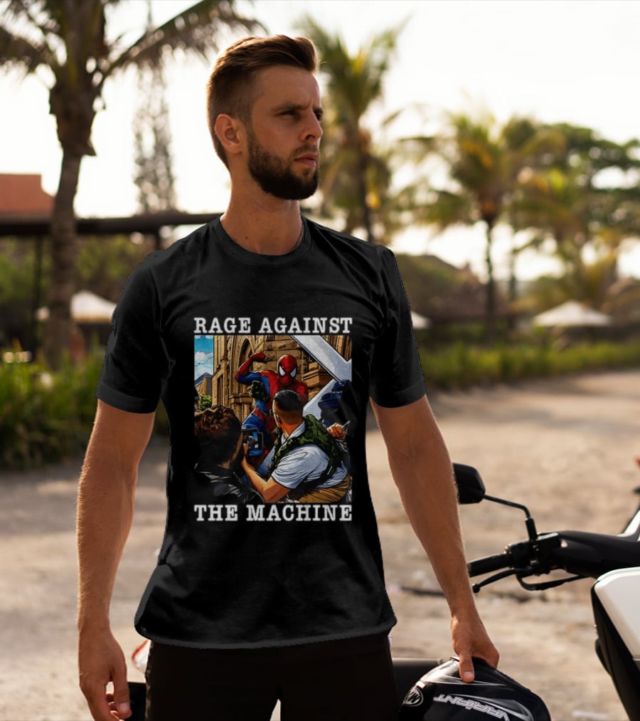 Rage Against The Machine Spider Man Bold Street Art Scene T-Shirt