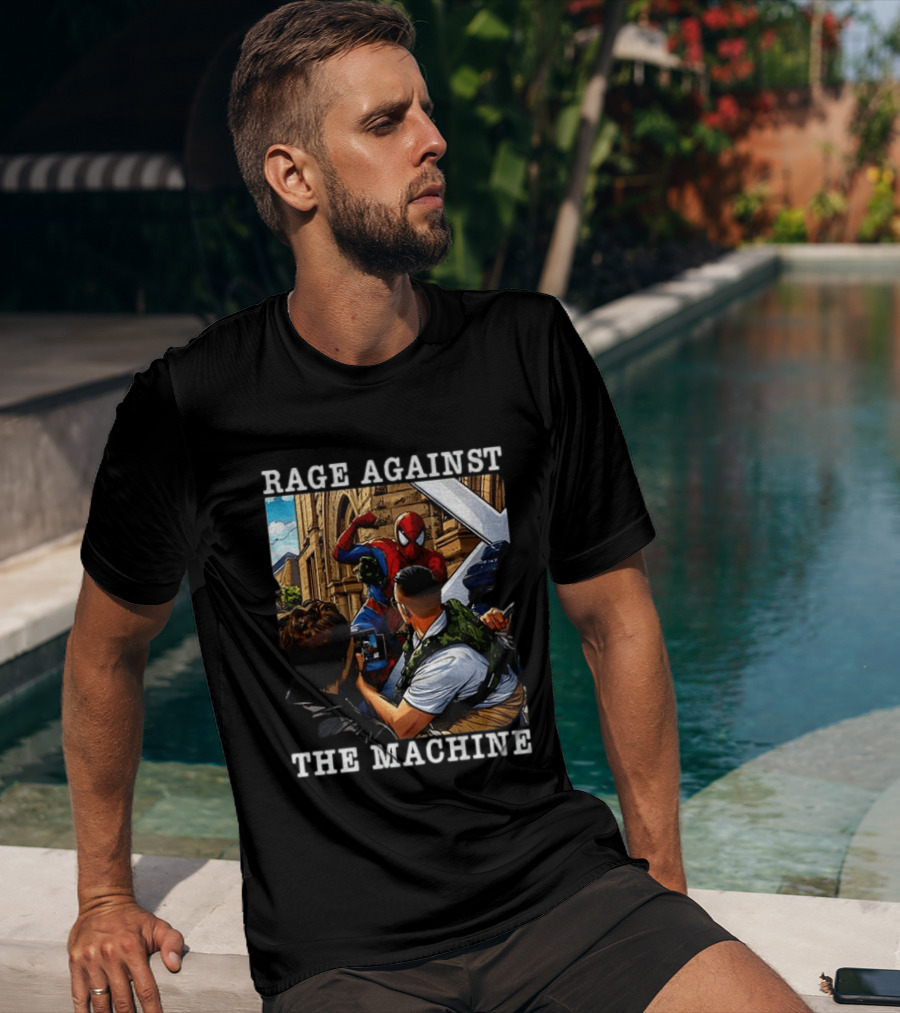 Rage Against The Machine Spider Man Bold Street Art Scene T-Shirt