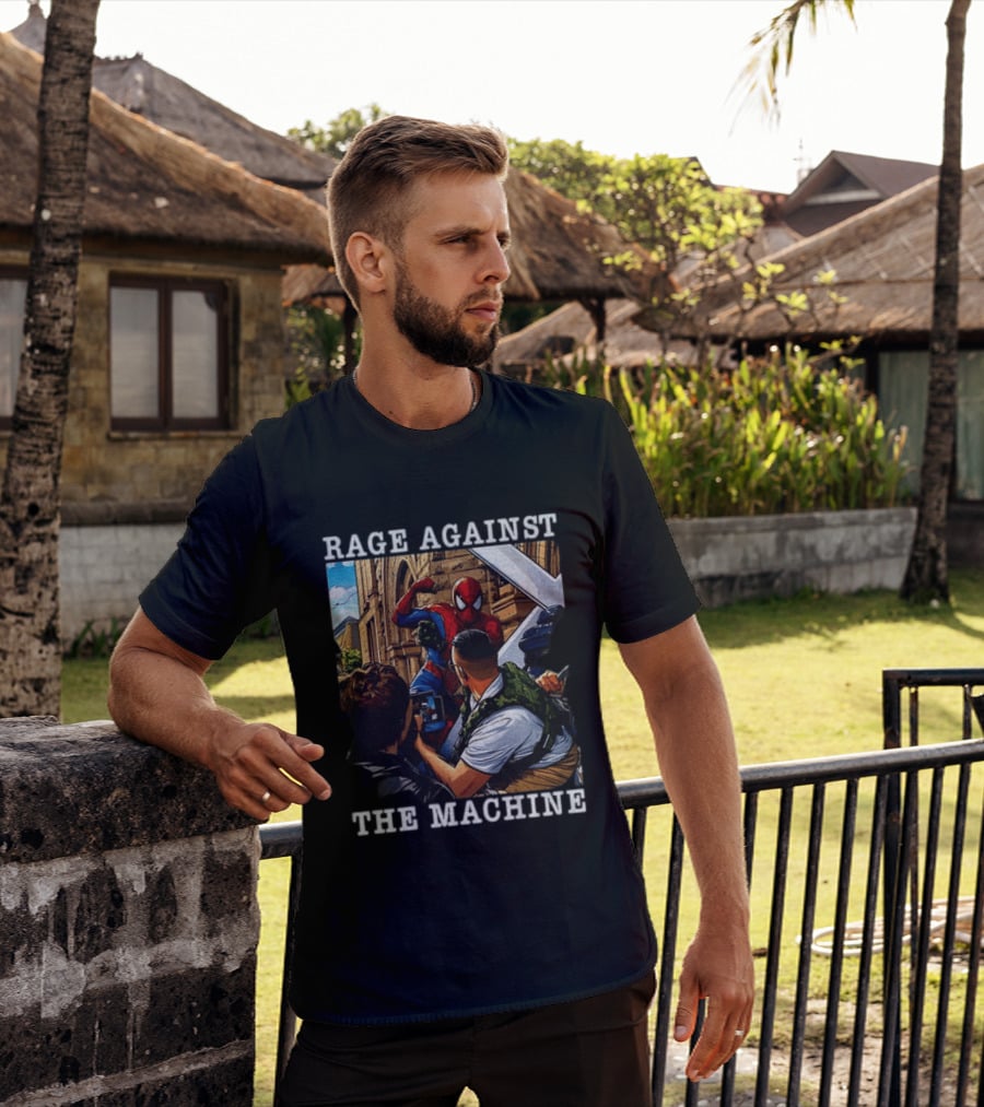 Rage Against The Machine Spider Man Bold Street Art Scene T-Shirt