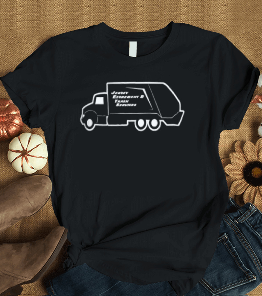 Jersey Excrement Trash Services Garbage Truck T-Shirt