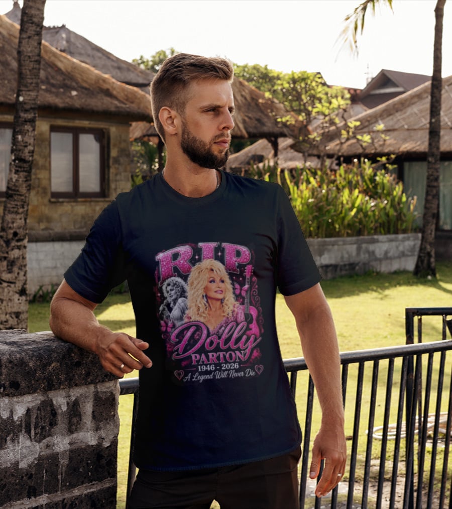 RIP Dolly Parton 1946 2026 A Legend Will Never Die Butterfly Guitar Image T-Shirt